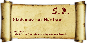 Stefanovics Mariann névjegykártya